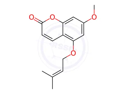 Chemical structure of 5-Prenyloxy-7-methoxycoumarin