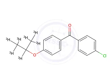 Chemical structure of (4-Chlorophenyl)[4-(1-methylethoxy)phenyl]methanone-D7