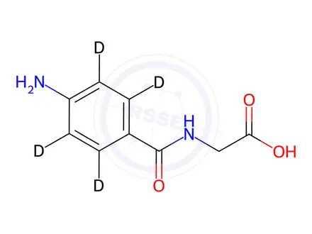 Chemical structure of 4-Aminohippuric-d4 Acid