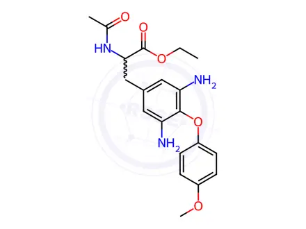 Chemical structure of Ethyl (S)-2-acetamido-3-(3,5-diamino-4-(4-methoxyphenoxy)phenyl)propanoate