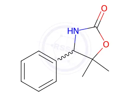 Chemical structure of 2-Oxazolidinone,5,5-dimethyl-4-phenyl-(8CI,9CI)
