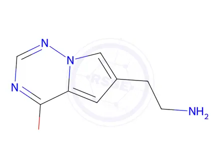 Chemical structure of 2-{4-methoxypyrrolo[2,1-f][1,2,4]triazin-6-yl}ethan-1-amine
