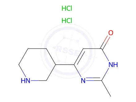 Chemical structure of 2-Methyl-6-piperidin-3-yl-pyrimidin-4-ol dihydrochloride
