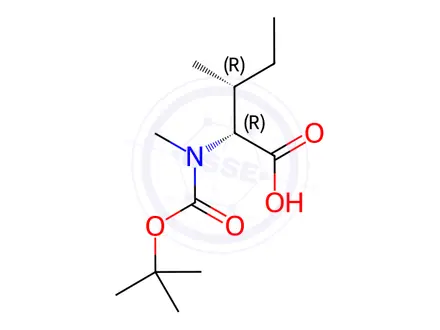 Chemical structure of Boc-N-methyl-D-isoleucine