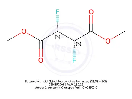 Chemical structure of Butanedioic acid, 2,3-difluoro-, dimethyl ester, (2S,3S)-(9CI)