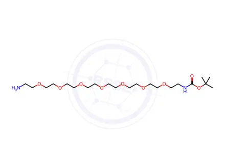 Chemical structure of 25-Amino-5,8,11,14,17,20,23-heptaoxa-2-azapentacosanoic Acid1,1-Dimethylethyl Ester