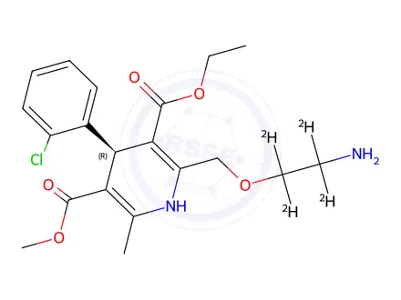 Chemical structure of (R)-Amlodipine-d4