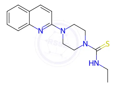 Chemical structure of N-Ethyl-4-(quinolin-2-yl)piperazine-1-carbothioamide