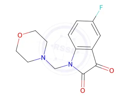 Chemical structure of 5-Fluoro-1-(morpholinomethyl)indoline-2,3-dione