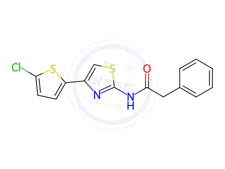 Chemical structure of N-(4-(5-Chlorothiophen-2-yl)thiazol-2-yl)-2-phenylacetamide