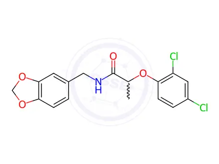 Chemical structure of n-(Benzo[d][1,3]dioxol-5-ylmethyl)-2-(2,4-dichlorophenoxy)propanamide
