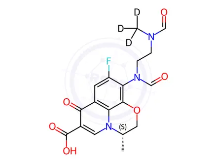 Chemical structure of N,N'-Desethylene-N,N'-diformyl Levofloxacin-d3