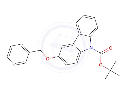 Chemical structure of 3-Benzyloxy-9H-carbazole N-Carboxylic Acid tert-Butyl Ester