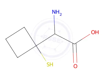 Chemical structure of 2-Amino-2-(1-mercaptocyclobutyl)acetic acid