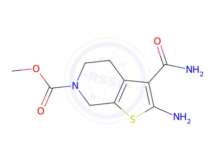 Chemical structure of methyl 2-amino-3-carbamoyl-4,7-dihydrothieno[2,3-c]pyridine-6(5h)-carboxylate