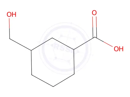 Chemical structure of 3-(hydroxymethyl)cyclohexanecarboxylic acid