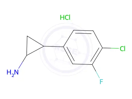 Chemical structure of 2-(4-Chloro-3-fluorophenyl)cyclopropan-1-amine Hydrochloride