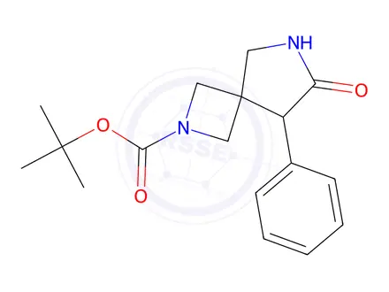 Chemical structure of tert-butyl 6-oxo-5-phenyl-2,7-diazaspiro[3.4]octane-2-carboxylate