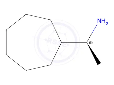Chemical structure of (1S)-1-cycloheptylethan-1-amine hydrochloride