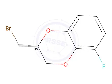 Chemical structure of (R)-2-(broMoMethyl)-5-fluoro-2,3-dihydrobenzo[b][1,4]dioxine