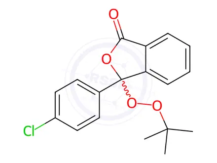 Chemical structure of 3-(tert-butyldioxy)-3-(4-chlorophenyl)phthalide