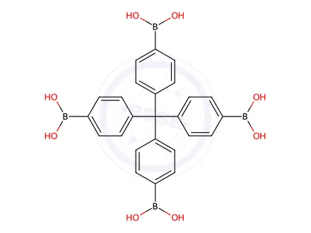 Chemical structure of 4,4',4'',4'''-Methanetetrayltetrakis(benzene-4,1-diyl)tetraboronic acid