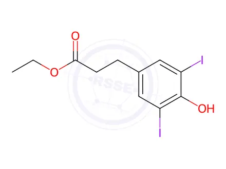 Chemical structure of Ethyl-3-(4-hydroxy-3,5-diiodophenyl)propanoate