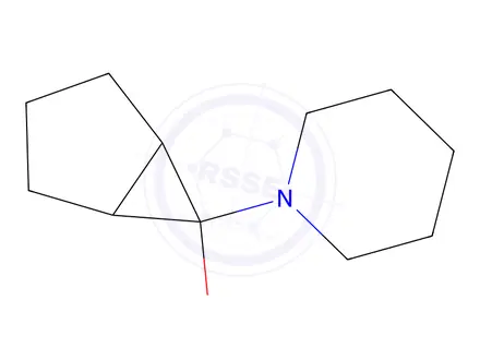 Chemical structure of Piperidine, 1-(6-methoxybicyclo[3.1.0]hex-6-yl)-(9CI)