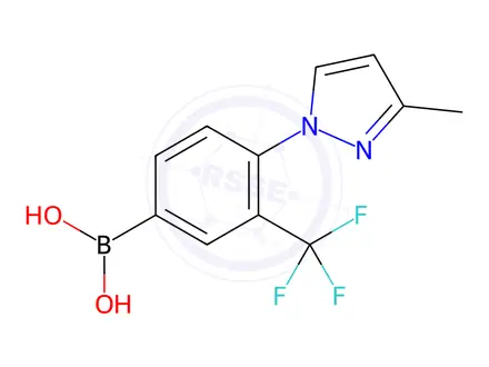 Chemical structure of (4-(3-Methyl-1H-pyrazol-1-yl)-3-(trifluoromethyl)phenyl)boronic acid
