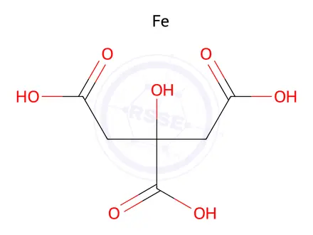 Chemical structure of 1,2,3-Propanetricarboxylic acid, 2-hydroxy-, iron salt (1:?)