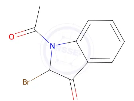Chemical structure of 1-Acetyl-2-bromoindolin-3-one