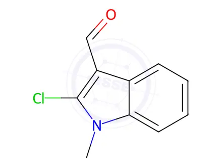 Chemical structure of 2-chloro-1-methyl-1H-indole-3-carbaldehyde