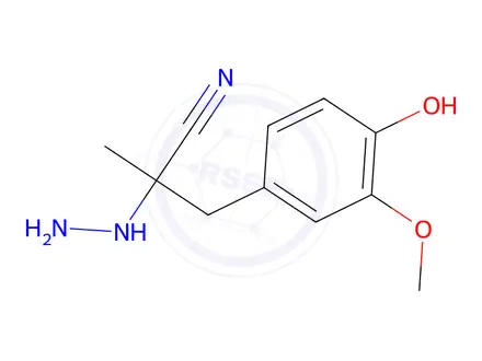 Chemical structure of 2-Hydrazino-α-(4-hydroxy-3-methoxybenzyl)propionitrile