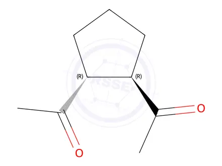 Chemical structure of Ethanone, 1,1-(1,2-cyclopentanediyl)bis-, trans-(9CI)