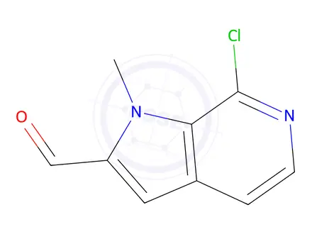 Chemical structure of 7-Chloro-1-methyl-1H-pyrrolo[2,3-c]pyridine-2-carbaldehyde