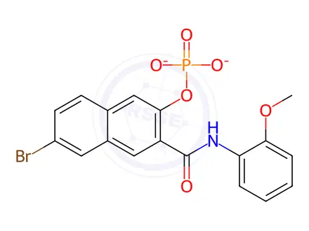 Chemical structure of NAPHTHOL AS-BI-PHOSPHATE DISODIUM SALT HEPTAHYDRATE