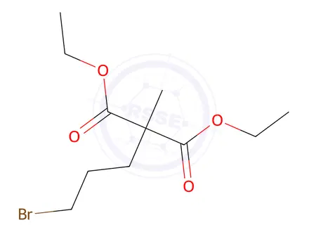 Chemical structure of Diethyl 2-(3-Bromopropyl)-2-methylmalonate