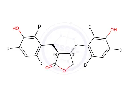 Chemical structure of rac Enterolactone-d6