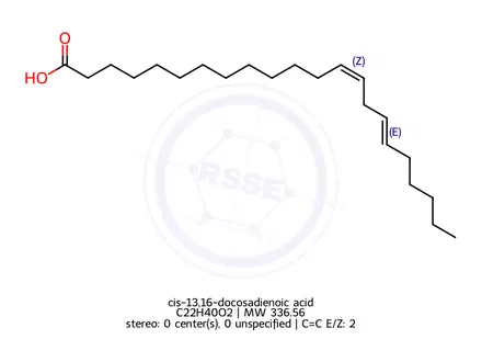 Chemical structure of cis-13,16-docosadienoic acid