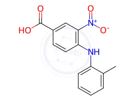 Chemical structure of 3-Nitro-4-(o-tolylamino)benzoic acid