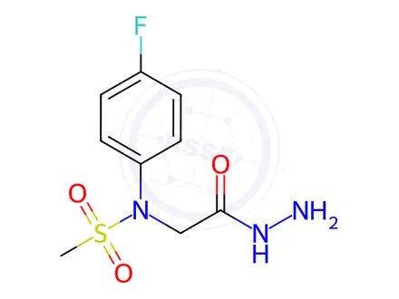 Chemical structure of N-(4-fluorophenyl)-N-(2-hydrazinyl-2-oxoethyl)methanesulfonamide
