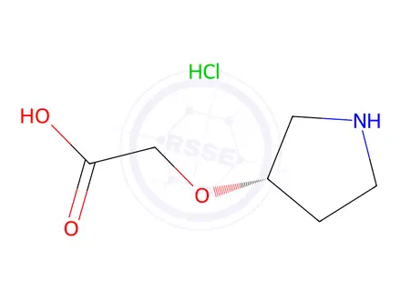 Chemical structure of (S)-2-(Pyrrolidin-3-yloxy)acetic acid hydrochloride
