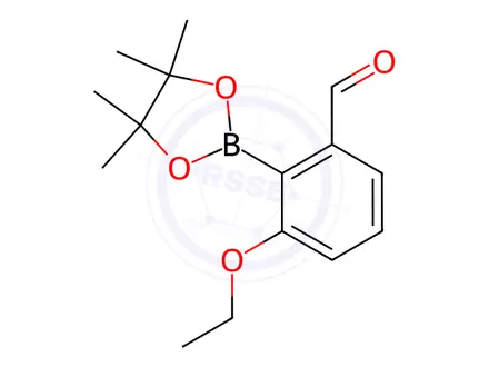 Chemical structure of 3-ethoxy-2-(4,4,5,5-tetramethyl-1,3,2-dioxaborolan-2-yl)benzaldehyde
