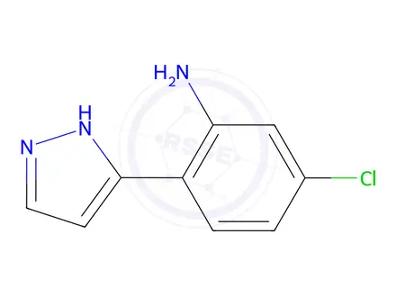 Chemical structure of 5-chloro-2-(1H-pyrazol-5-yl)aniline