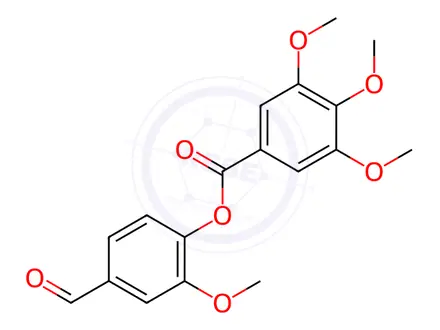 Chemical structure of 4-Formyl-2-methoxyphenyl 3,4,5-Trimethoxybenzoate