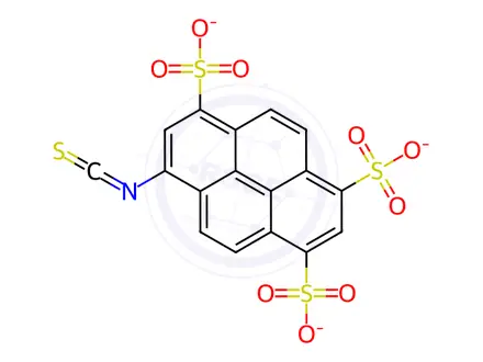 Chemical structure of 8-Isothiocyanatopyrene-1,3,6-trisulfonic Acid Trisodium Salt