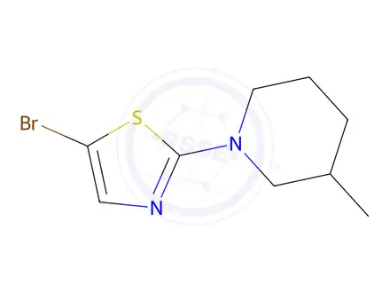 Chemical structure of 5-Bromo-2-(3-methylpiperidin-1-yl)thiazole