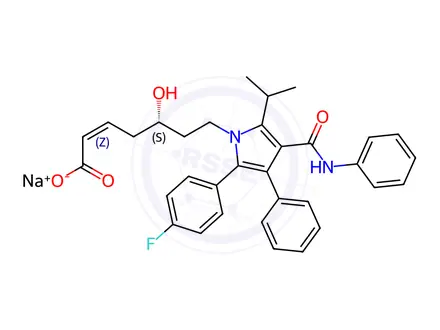 Chemical structure of Atorvastatin 3-Deoxyhept-2Z-Enoic Acid (Na Salt)