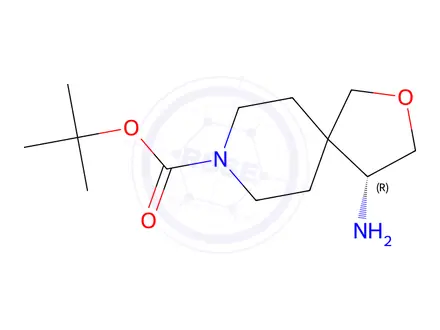 Chemical structure of tert-Butyl (R)-4-amino-2-oxa-8-azaspiro[4.5]decane-8-carboxylate