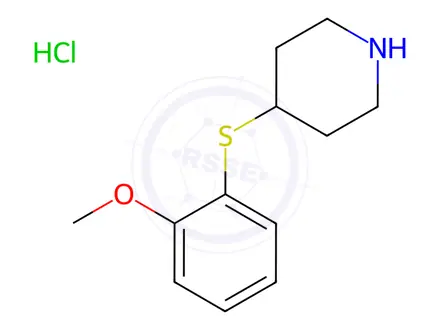 Chemical structure of 4-(2-Methoxyphenylsulfanyl)piperidine Hydrochloride